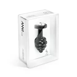 Рельефная анальная пробка Anni Ano T2 с большим кристаллом Сваровски – черный