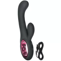 Вибромассажер  Coco Licious Rechargeable Dual Wand со стимуляцией клитора – черный