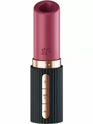 Воздушно-волновой стимулятор клитора Satisfyer Deep Kiss black, в виде помады, 30 скоростей, силикон, черный