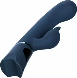 Изогнутый вибратор-кролик ORGASMATRON DIGTL G-TSR, 22.2 см, силикон, синий