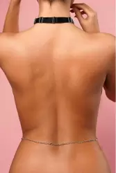 Чокер с декоративными цепочками, Amor El, размер XS/L, черный