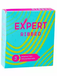 Рельефные презервативы EXPERT Ribbed, ребристые, 3шт