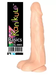 Дилдо с ярким рельефом и небольшой мошонкой на присоске Kanikule Basics №3 – телесный