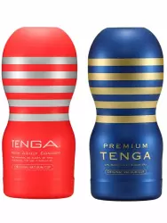 Набор Tenga Cup Vibrator 1st Set: вибратор + Original Vacuum Cup + Premium Original Vacuum Cup, 7 режимов, 2 мастурбатора в комплекте