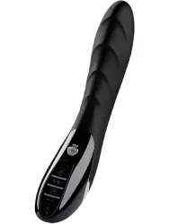 Фактурный вибратор Mystim Sizzling Simon, с электростимуляцией, 27 см, черный