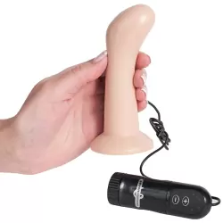 Анальная пробка E4 Curve Head с вибрацией – телесная