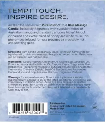 Свеча для массажа с феромонами Pure Instinct True Blue 147 г