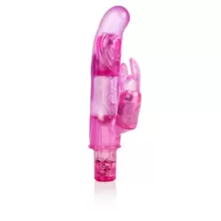 Сгибаемый вибромассажер со стимулятором клитора Bendies Bounding Bunny – розовый