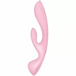 Гибкий вибратор-кролик 2 в 1 Triple Oh (pink)