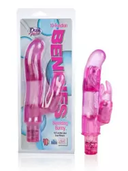 Сгибаемый вибромассажер со стимулятором клитора Bendies Bounding Bunny – розовый
