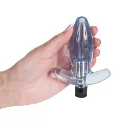 Анальная пробка Butt Plug с вибрацией – голубая