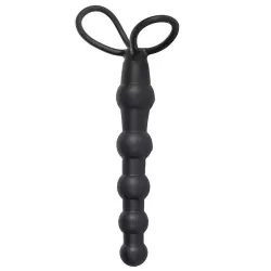 Насадка-анальная цепочка Mojo Bumpy с эластичными кольцами – черная