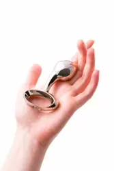 Металлический анальный стимулятор TOYFA с кристаллом цвета алмаза - серебристый