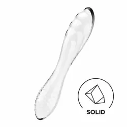Двухсторонний фаллоимитатор Satisfyer Dazzling Crystal 1, 18 см, стеклянный, прозрачный
