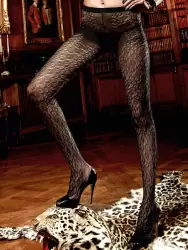 Колготки Beauty Inside The Beast с нежными узорами – черные