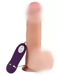Реалистичный вибратор Real Basic, с проводным пультом, 20 см, 10 режимов, телесный