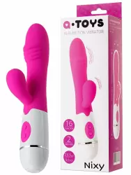 Нереалистичный вибратор TOYFA A-Toys Nixy для двойной стимуляции – розовый