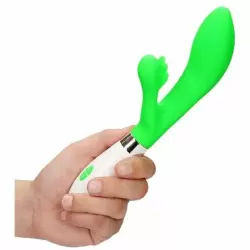 Изогнутый вибратор-кролик Agave, 23,1 см, 10 режимов, салатовый