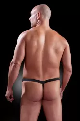 Стринги с зажимами для сосков Chain Gang - L/XL