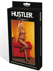 Сетчатый кэтсьюит Hustler с глубоким декольте – черный