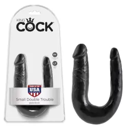 Фаллоимитатор двухголовый U-образный Double Trouble Small маленький – черный