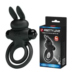 Эрекционное виброкольцо с двойным подхватом PrettyLove Vibrant Penis Ring III