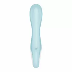 Надувающийся вибратор Satisfyer Air Pump Vibrator 5, управление через приложение, 12 режимов, голубой