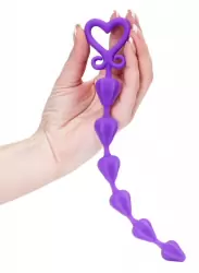 Анальная цепочка My Toy со звеньями в виде сердечек - фиолетовая