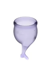 Набор менструальных чаш Satisfyer Feel secure Menstrual Cup, 15 и 20 мл, силикон, фиолетовый