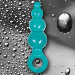 Анальная пробка с кольцом Jolie Ripples Mini – голубая