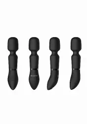 Набор для пар Shots Pleasure Kit #3 чёрный: 2 насадки, маска на глаза, пуховка