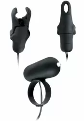 Вибро зажимы на соски с кольцом для пениса Fantasy