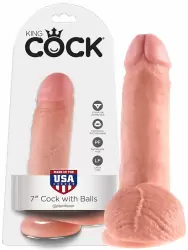 Фаллоимитатор-реалистик с мошонкой 7 Cock with Balls на присоске – телесный
