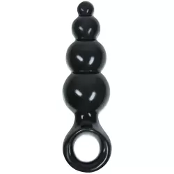 Анальная пробка с кольцом Jolie Ripples Large – черная