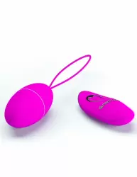 Гладкое виброяйцо PrettyLove Joanne, с пультом Д/У, 7,5 см, 12 режимов, фиолетовый