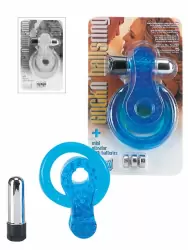 Эрекционное виброкольцо Cock N' Balls Ring с петлей на мошонку и стимулятором клитора – прозрачный