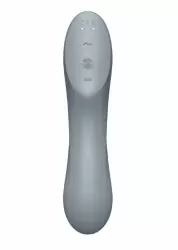 Двусторонний стимулятор клитора с вибрацией и вакуумно-волновым эффектом Curvy Trinity 3, серый