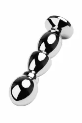 Большая анальная втулка TOYFA с кристаллом цвета рубина - серебристый с красным