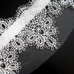 Кружевная маска-диадема ручной работы Dolce Piccante Delicati pizzi - белый