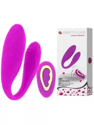 Перезаряжаемый вибромассажер для двоих Indulgence с режимом пространственного управления – розовый