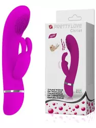 Вибратор Christ с массирующими ресничками и клиторальным стимулятором – розовый