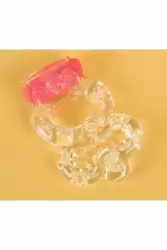 Эрекционное виброкольцо TOYFA с петлей для мошонки - прозрачный