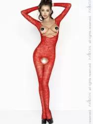 Комбинезон-сетка с открытой грудью Мираж (Passion) – красный