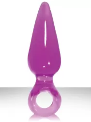 Анальная пробка малая с кольцом Jolie Pleasures - Plum