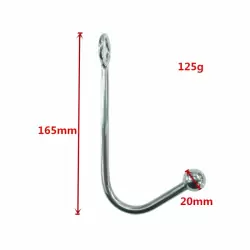 Анальный крюк для подвеса medium из металла Kanikule metal - серебристый	    