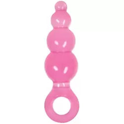 Анальная пробка с кольцом Jolie Ripples Medium – розовая