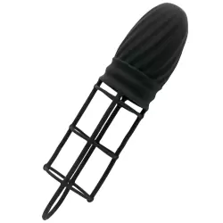 Насадка удлинитель Silicone Gladiator Extension с кольцом на мошонку – черная	