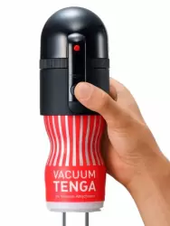 Набор Tenga Vacuum Max: мастурбатор и устройство для создания вакуума, 7,2 см, черный с красным