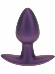 Гладкая анальная пробка Shots toys, 6,5 см, силикон, фиолетовый металлик