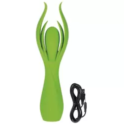 Вибромассажер с двойными лепестками Lust by Jopen L7 перезаряжаемый – зеленый